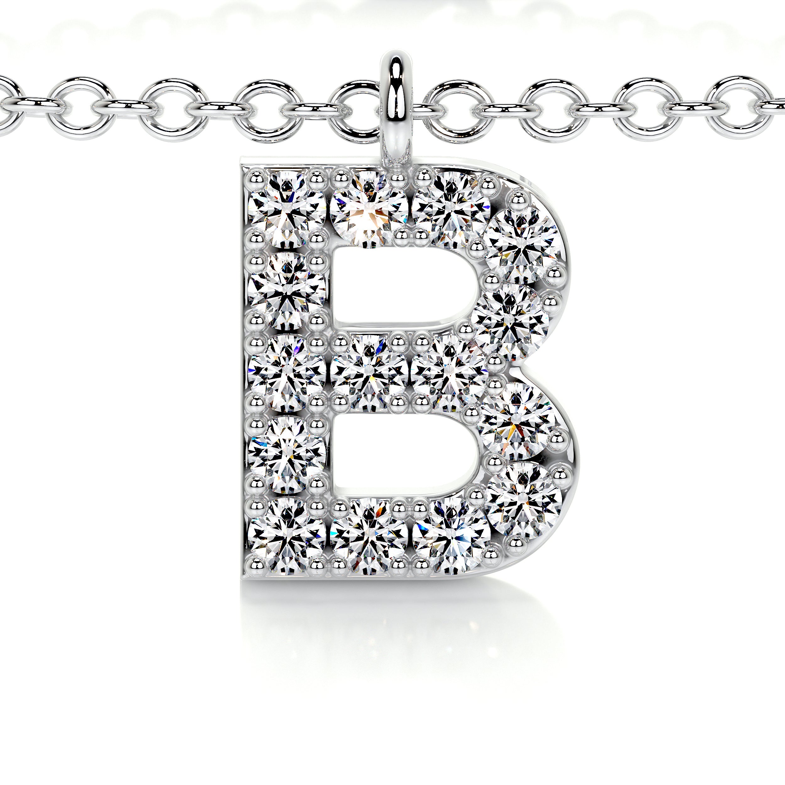 Barbara Letter Lab Grown Diamonds Bracelet   (0.15 Carat) -18K White Gold