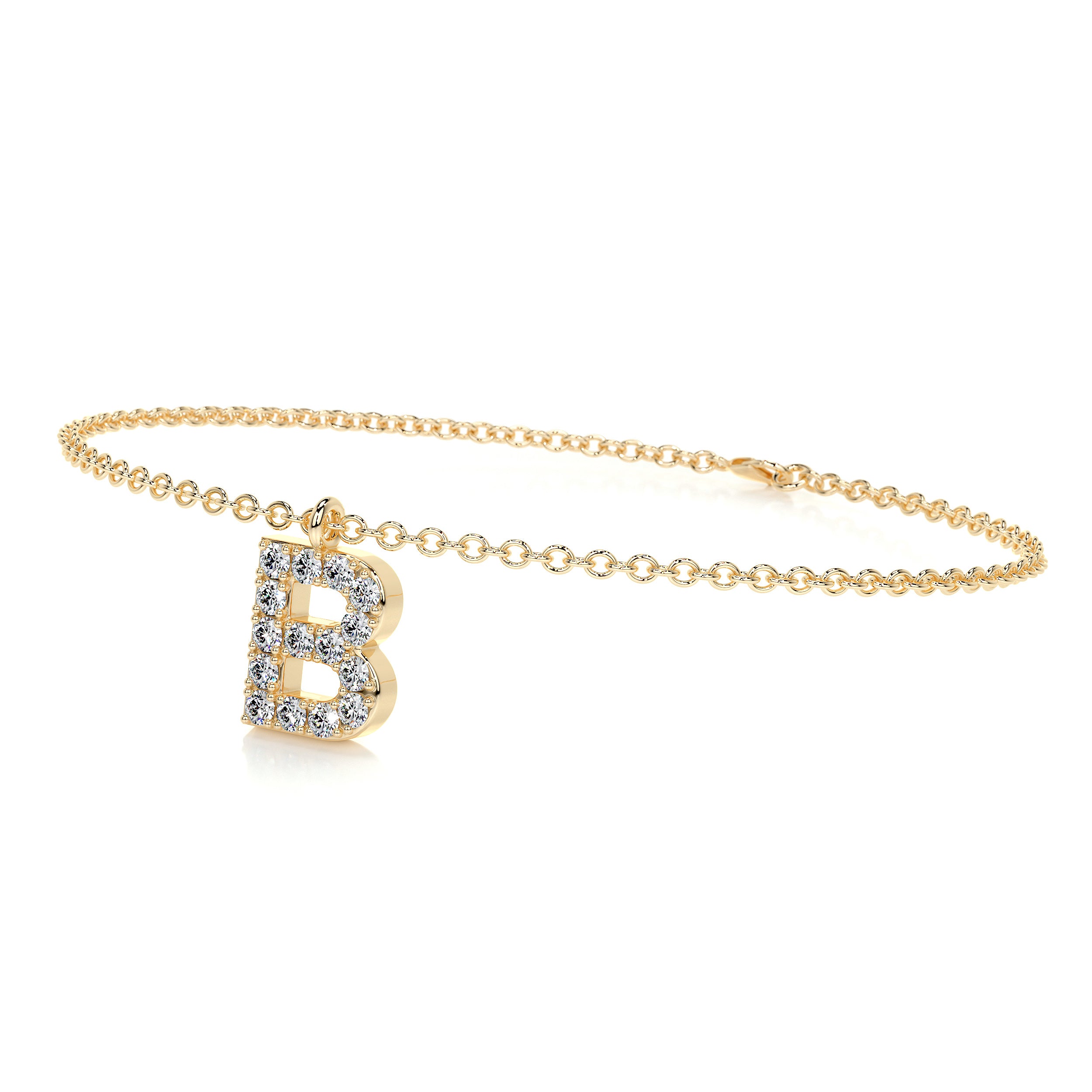 Barbara Letter Diamonds Bracelet   (0.15 Carat) -18K Yellow Gold