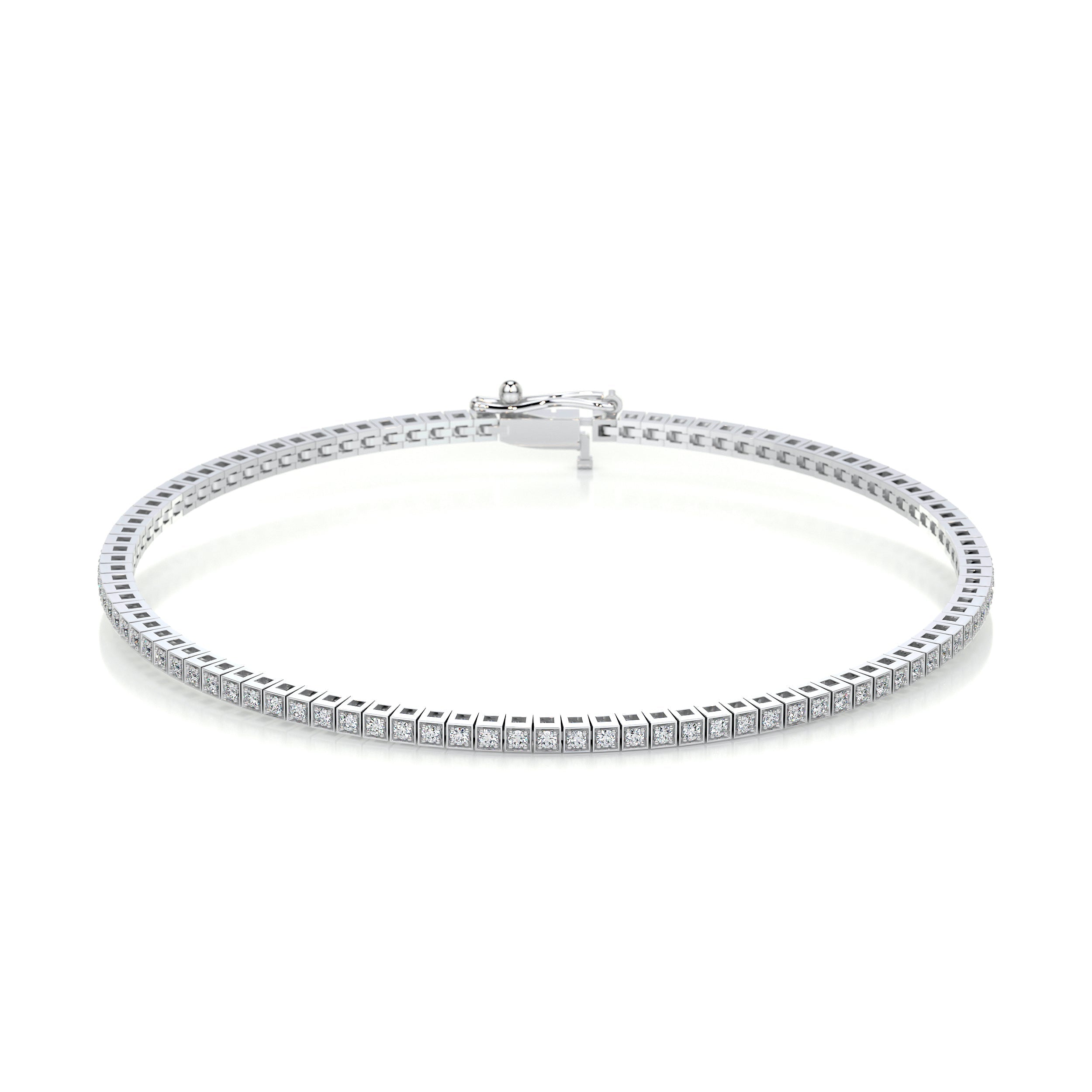 Lee Diamond Lab Grown Tennis Bracelet   (1.00 Carat) -18K White Gold