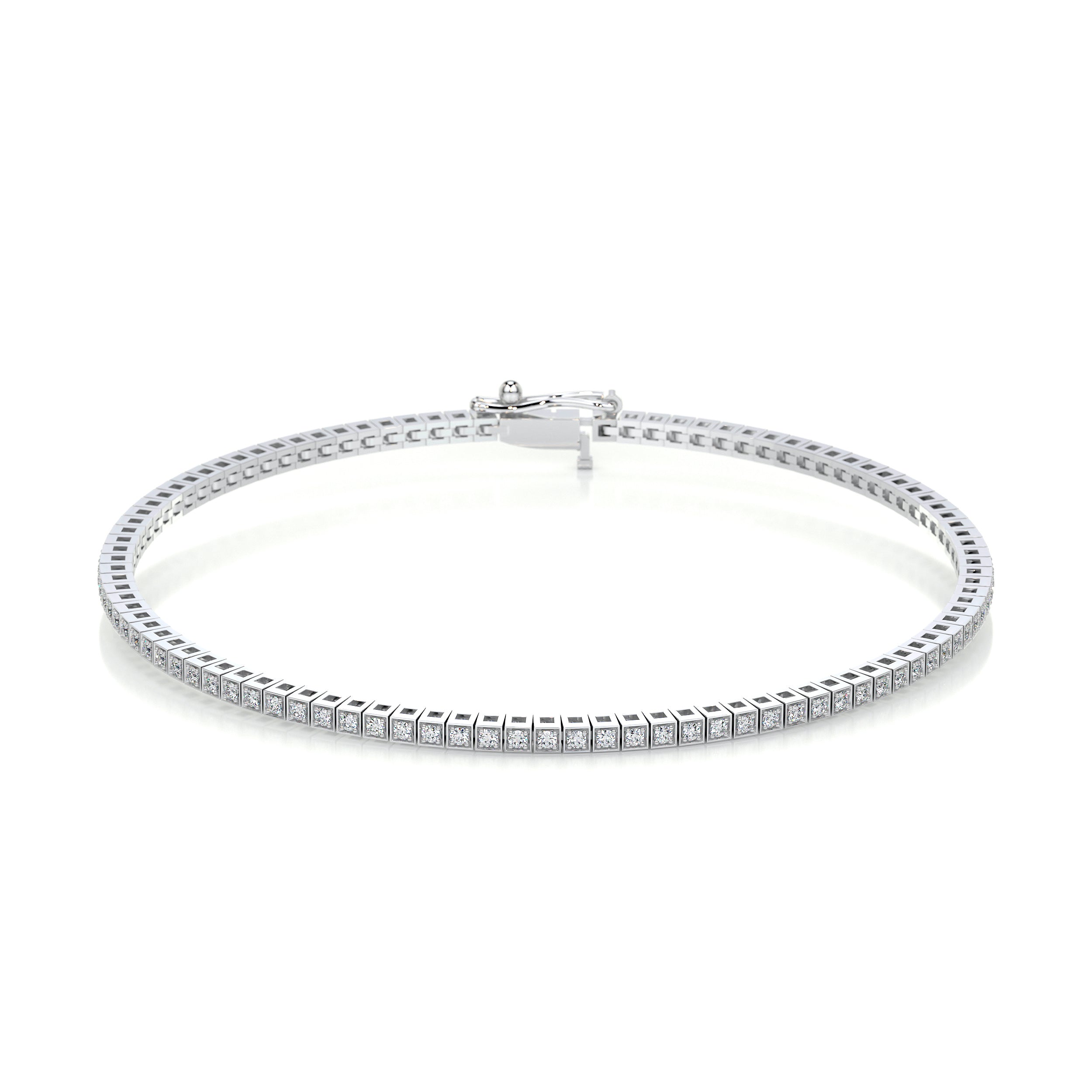 Lee Diamond Tennis Bracelet   (1.00 Carat) -18K White Gold