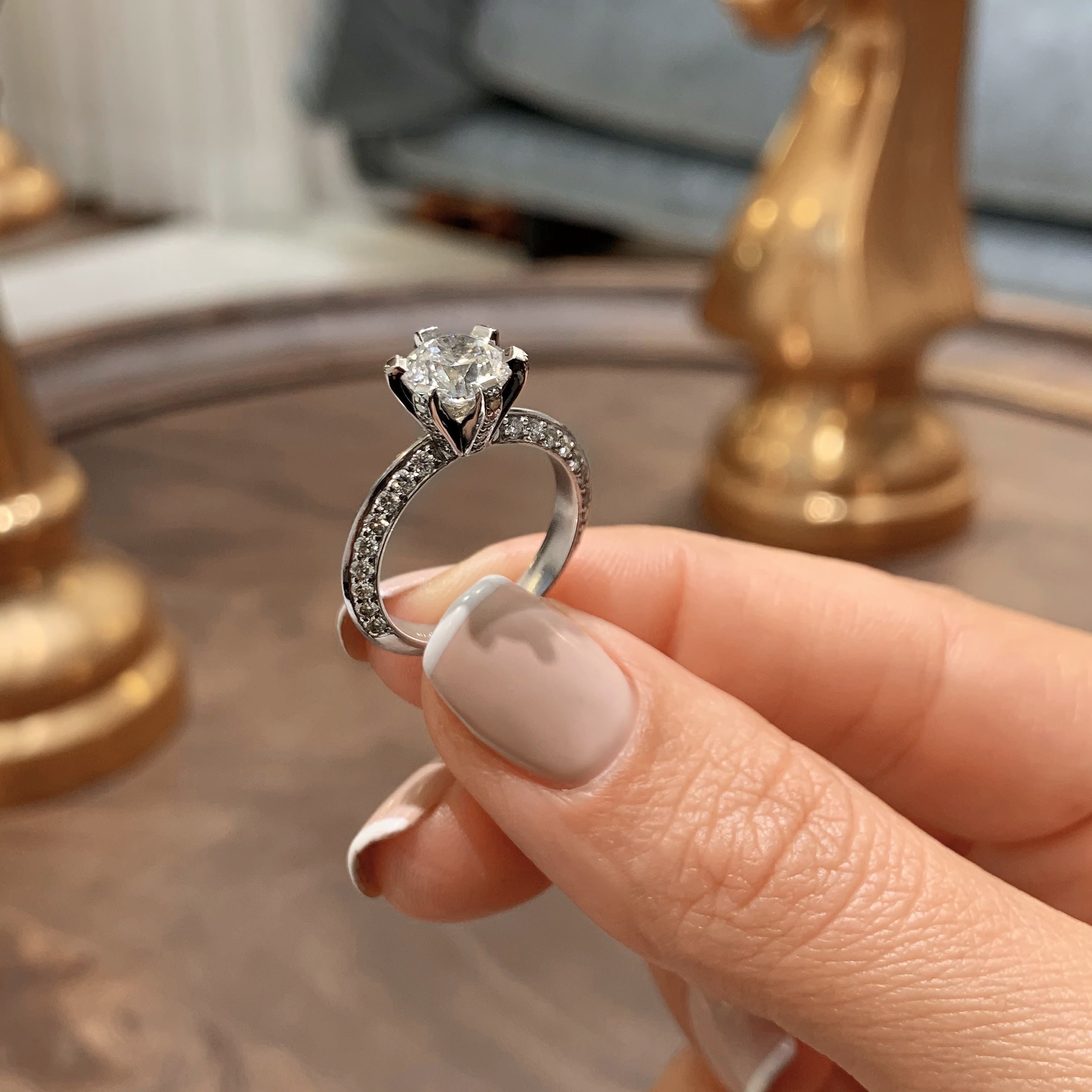 Eliana Diamond Engagement Ring   (2.00 Carat) -18K White Gold
