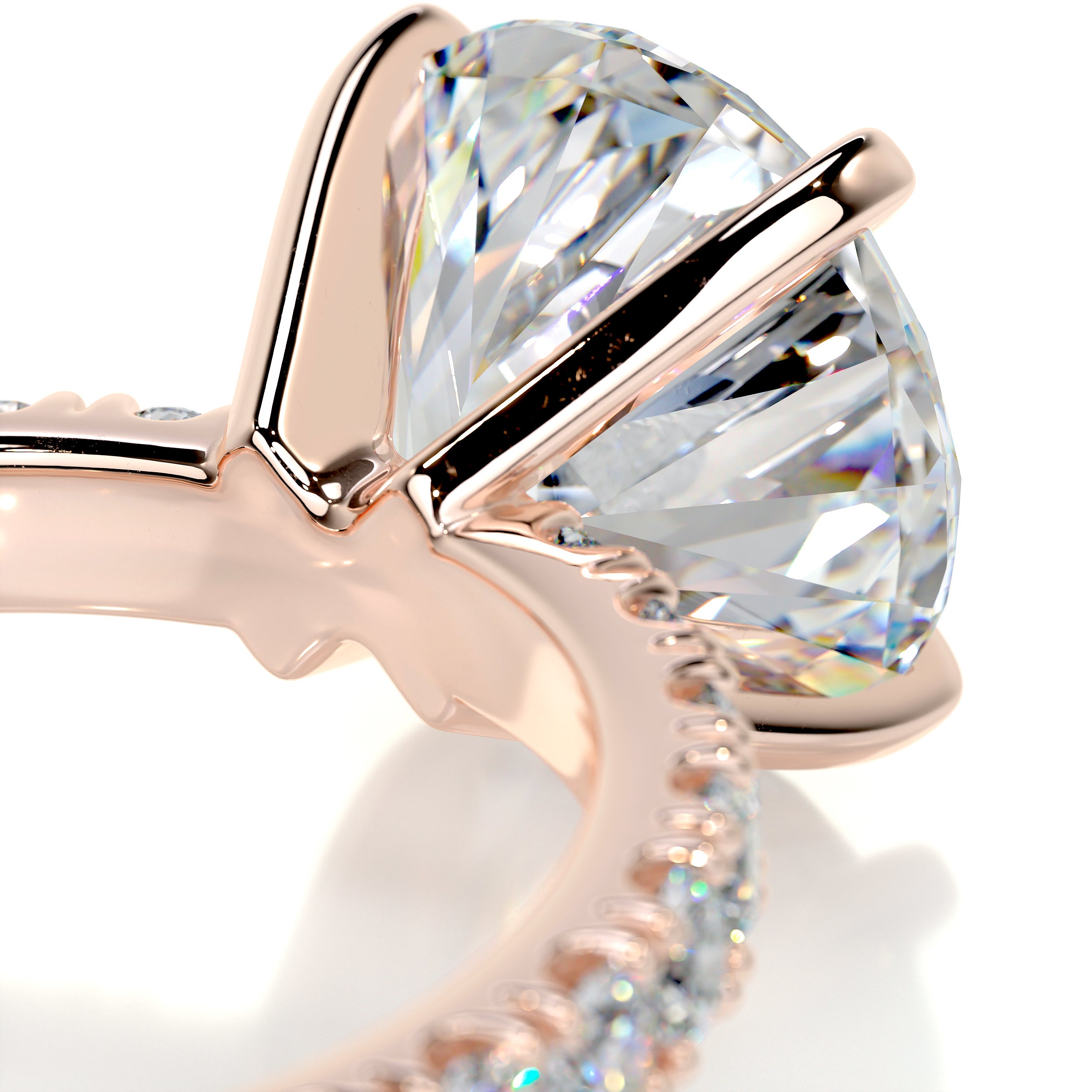 Alison Moissanite & Diamonds Ring   (3.62 Carat) -14K Rose Gold