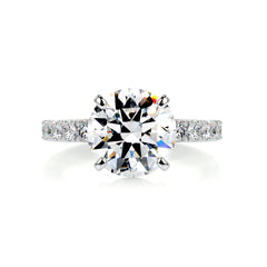 Alison Moissanite & Diamond Ring -Platinum