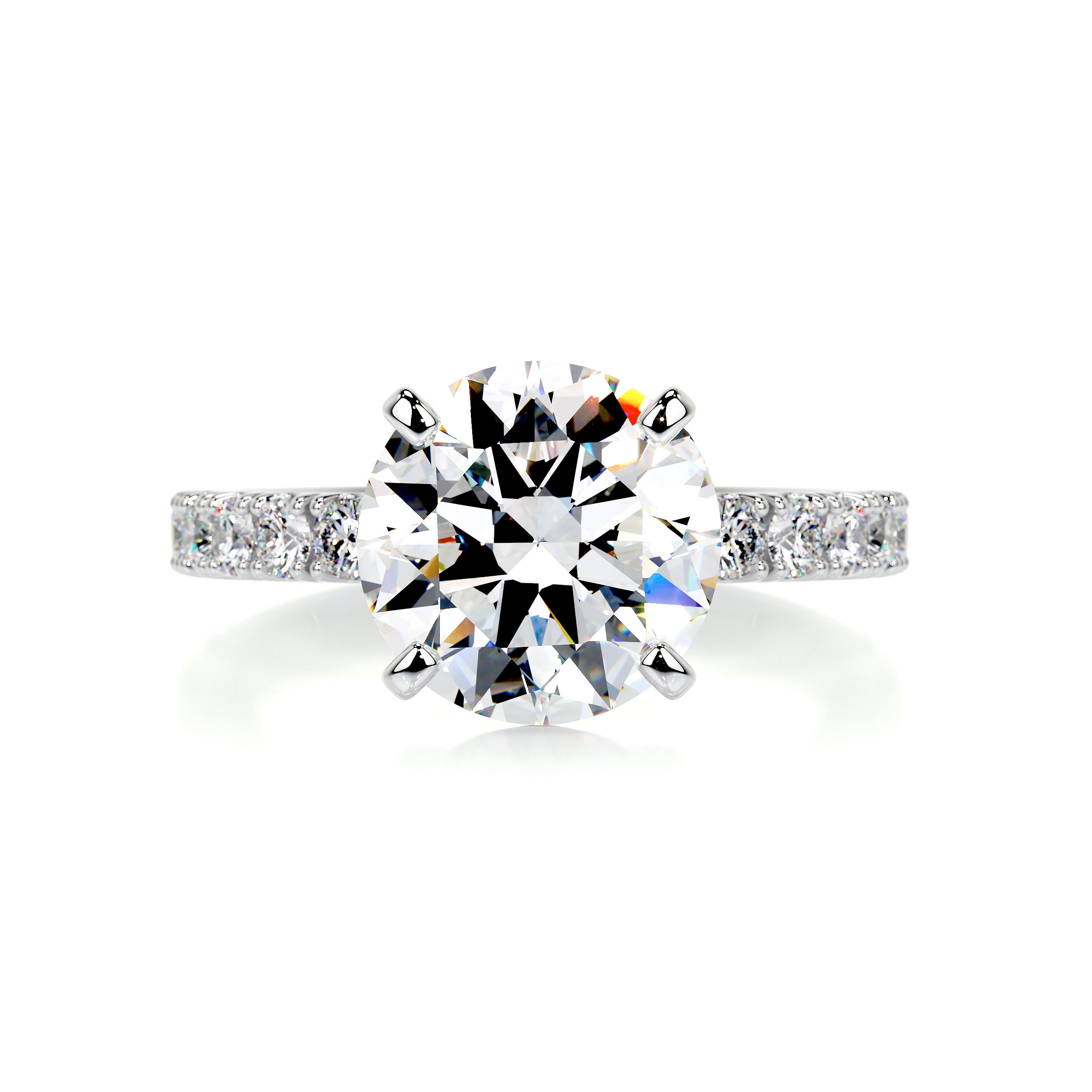 1 Carat Round Diamond Ring with Thick a Band – Attrangi