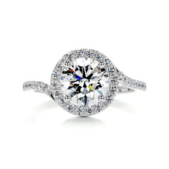 Stella Moissanite & Diamond Ring -18K White Gold