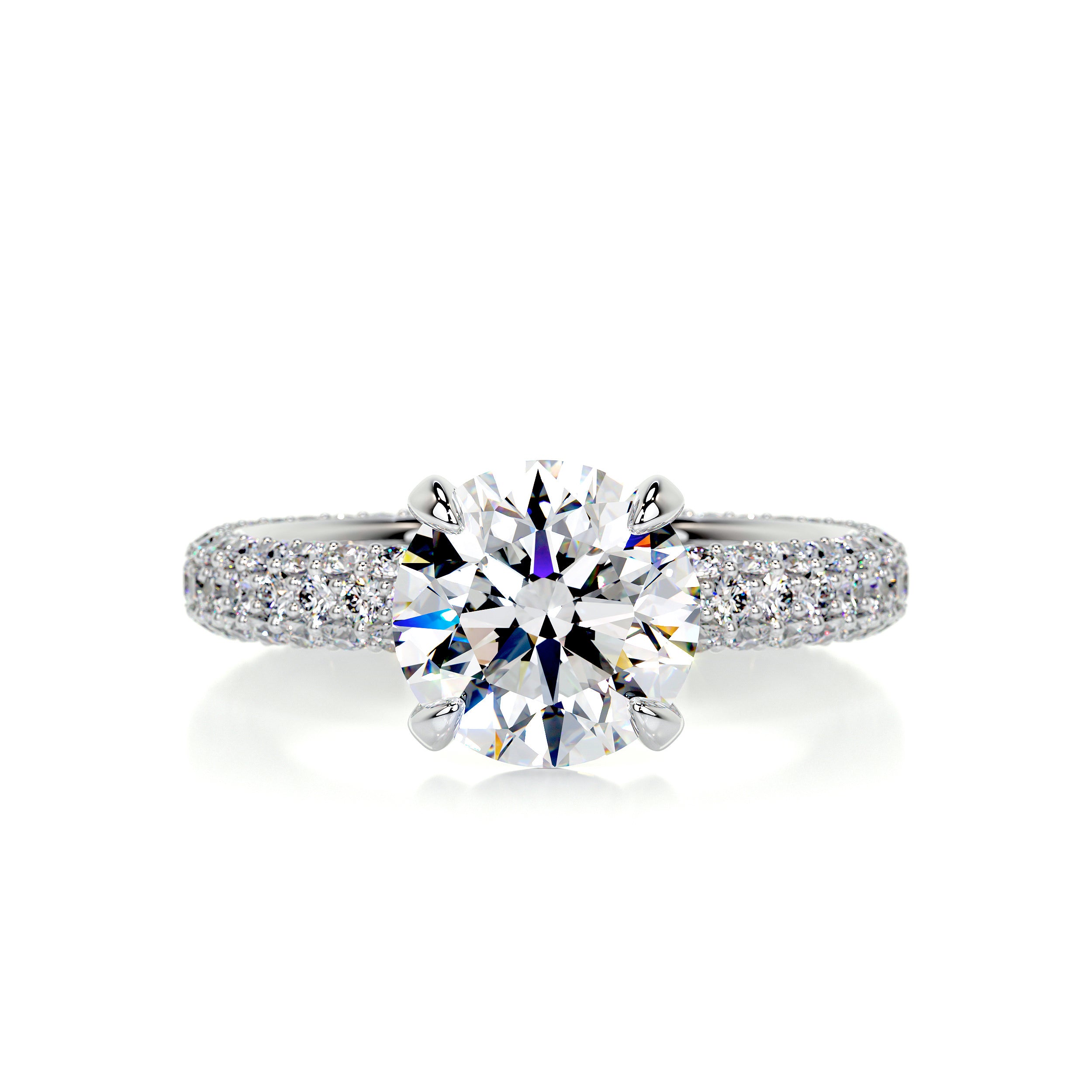 Charlotte Moissanite & Diamonds Ring -18K White Gold