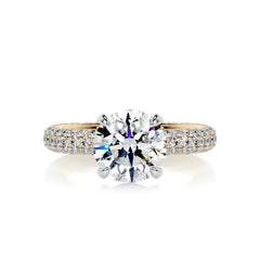 Charlotte Moissanite & Diamond Ring -18K Yellow Gold