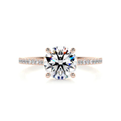 Anna Moissanite & Diamond Ring -14K Rose Gold