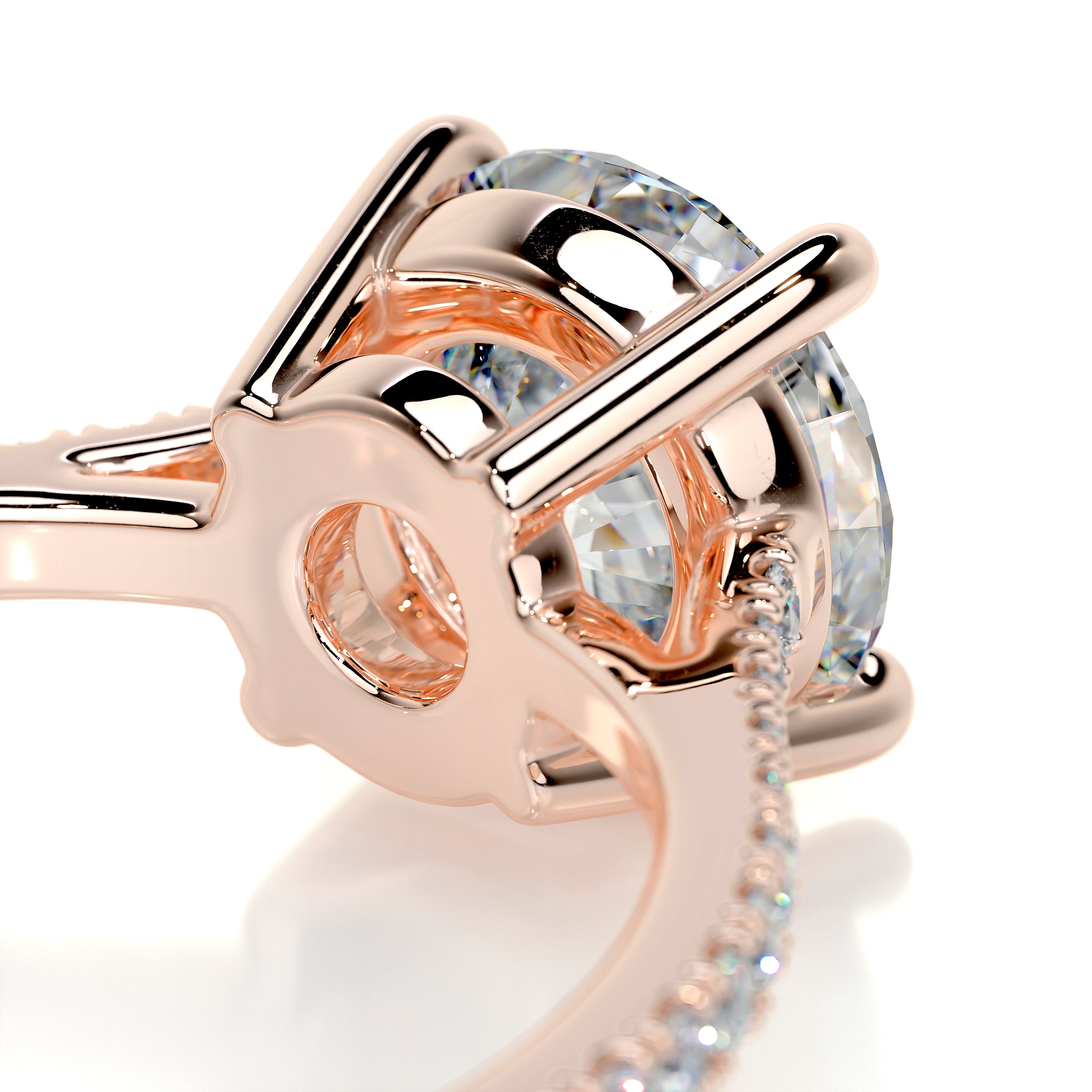 Anna Moissanite & Diamonds Ring   (2.25 Carat) -14K Rose Gold