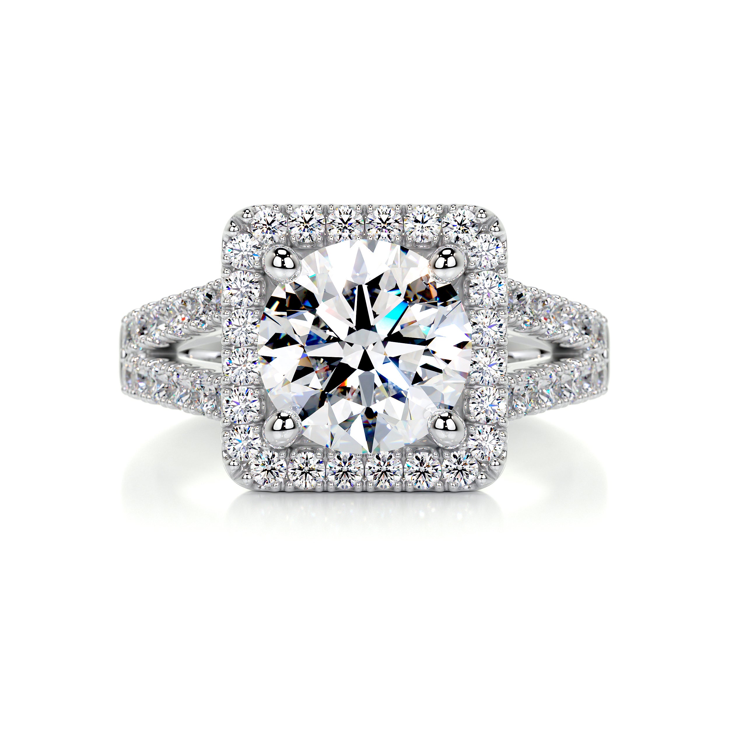 Addison Moissanite & Diamonds Ring   (2.5 Carat) -Platinum