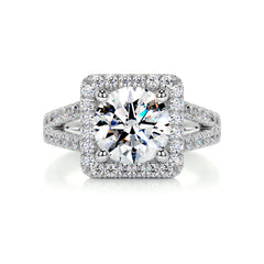 Addison Moissanite & Diamond Ring -18K White Gold
