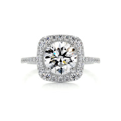 Catalina Moissanite & Diamond Ring -14K White Gold