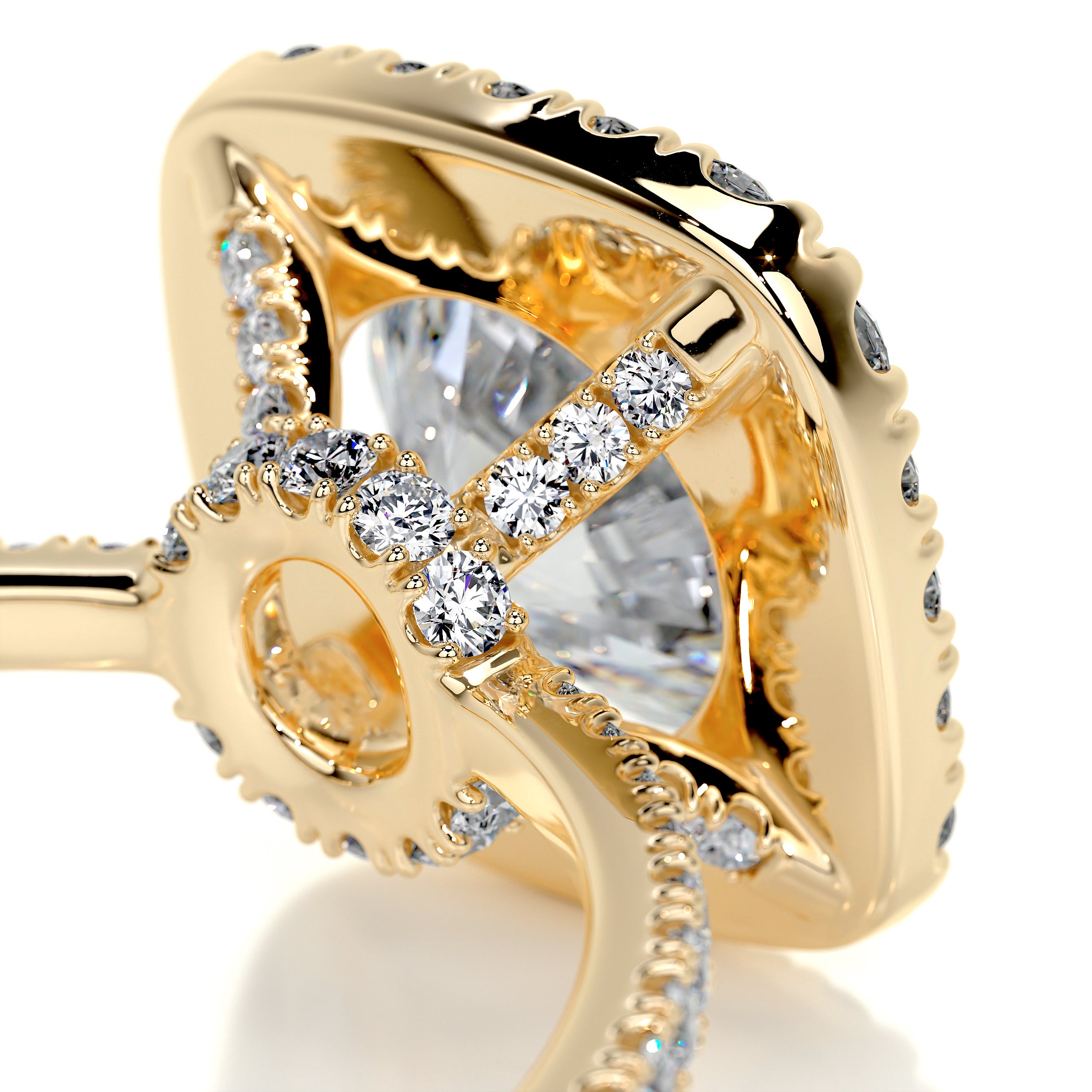 Catalina Moissanite & Diamonds Ring -18K Yellow Gold