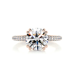 Lorena Moissanite & Diamond Ring -14K Rose Gold