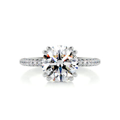 Lorena Moissanite & Diamond Ring -14K White Gold