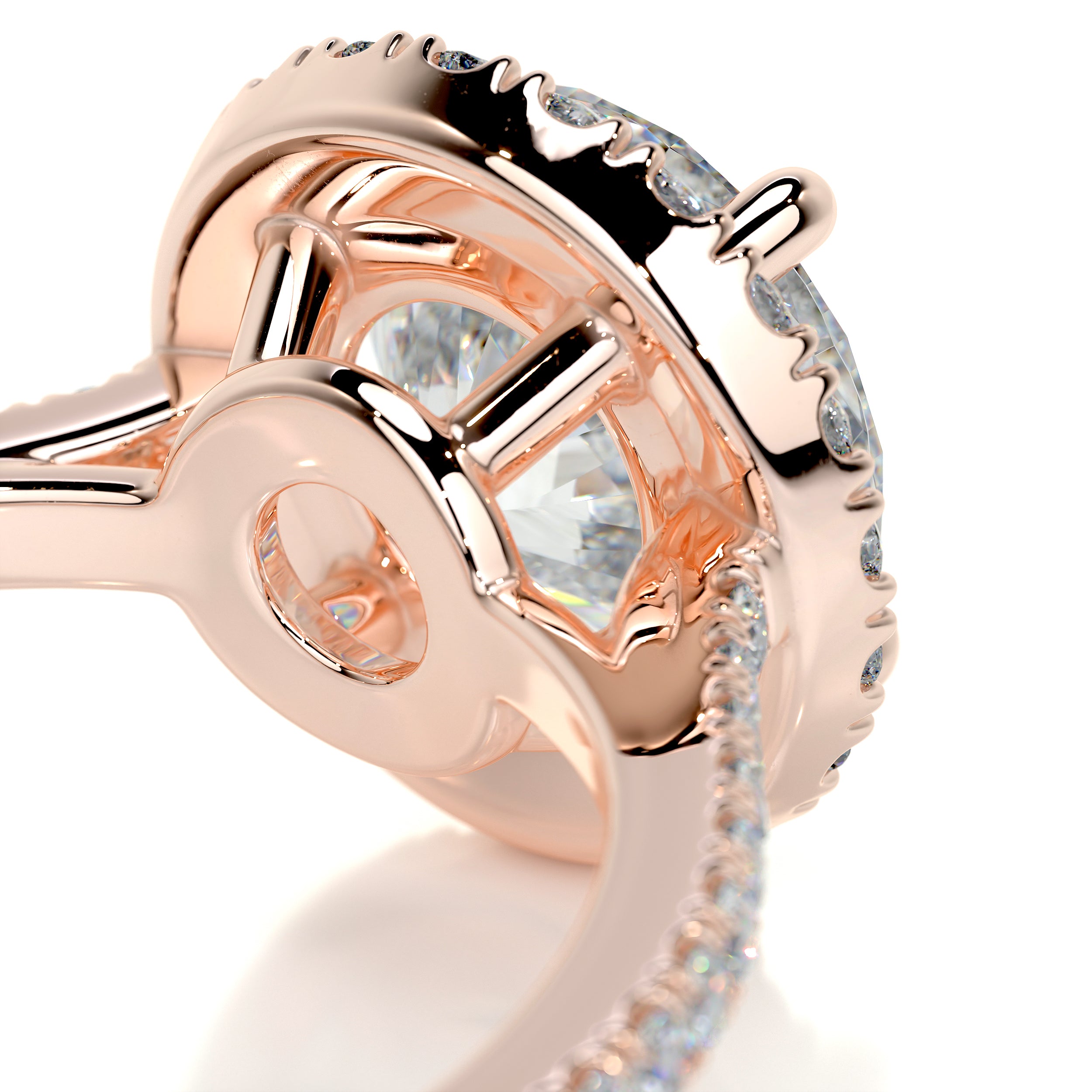Layla Moissanite & Diamonds Ring   (2.5 Carat) -14K Rose Gold