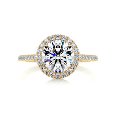 Layla Moissanite & Diamond Ring -18K Yellow Gold