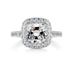 Celeste Moissanite & Diamond Ring -14K White Gold