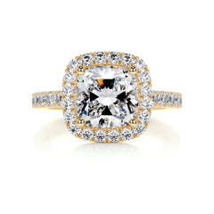 Celeste Moissanite & Diamond Ring -18K Yellow Gold