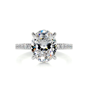 Lucy Moissanite & Diamond Ring -Platinum