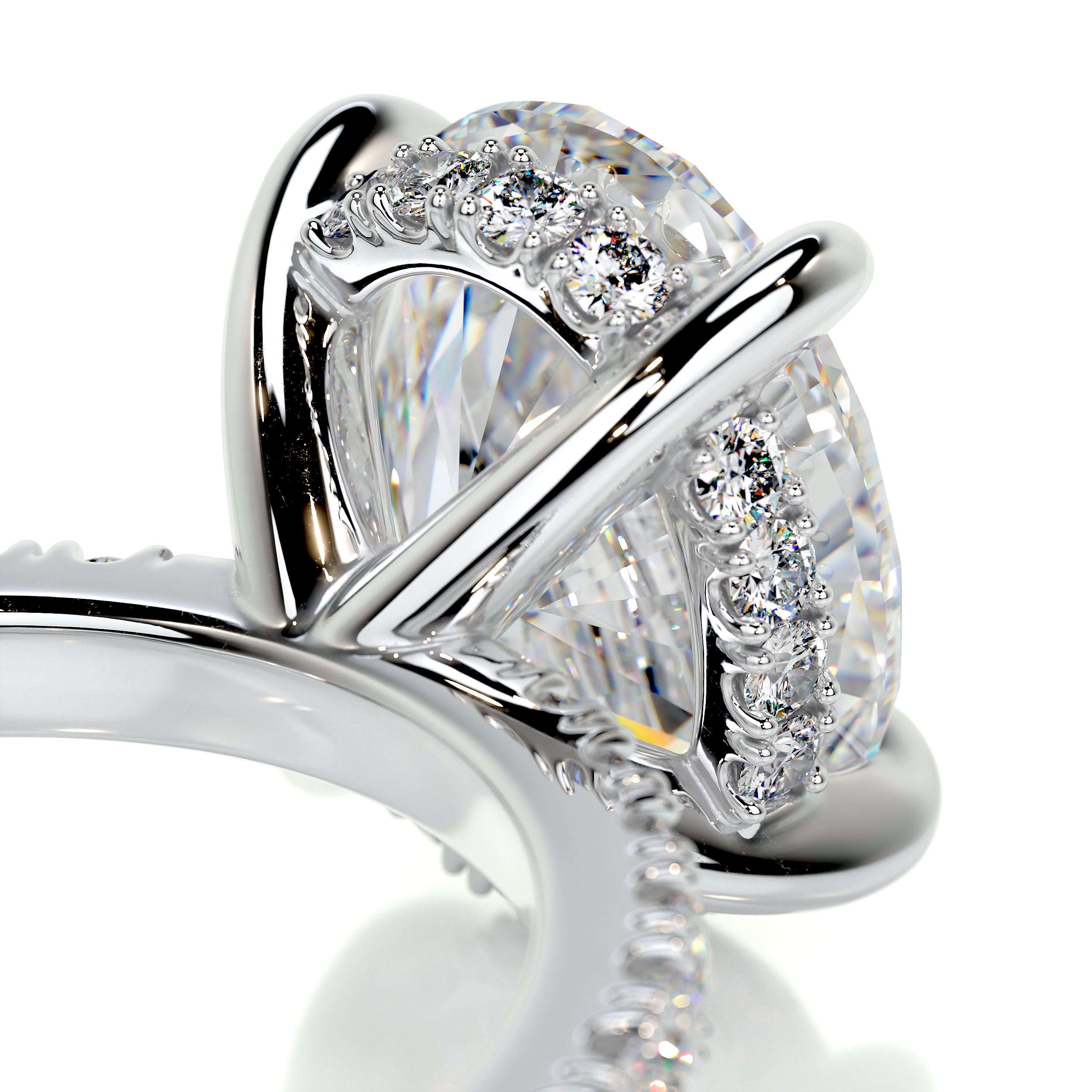 Lucy Moissanite & Diamonds Ring   (2.5 Carat) -Platinum