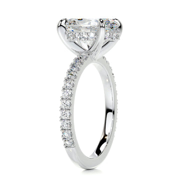Lucy Moissanite & Diamond Ring -Platinum