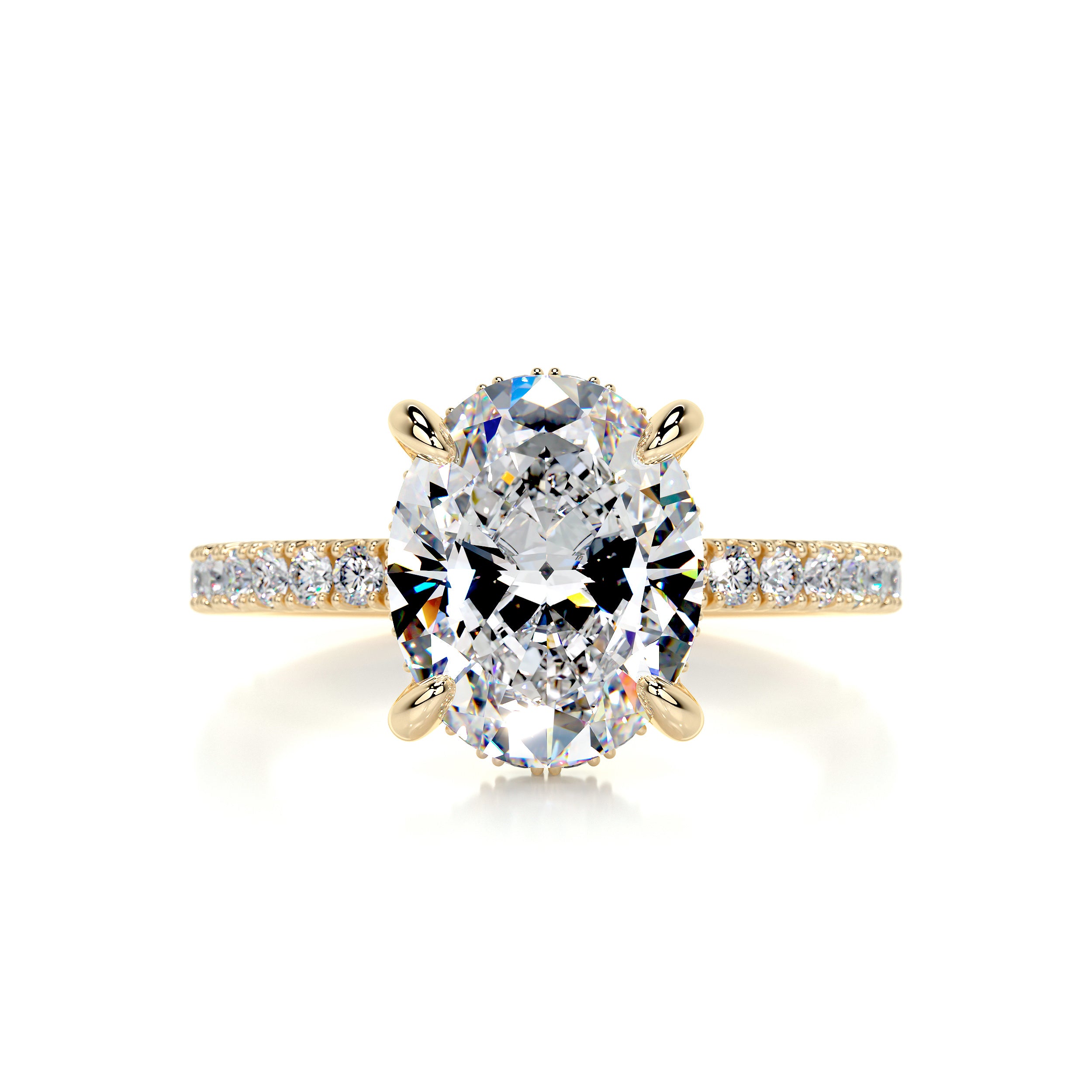 Lucy Moissanite & Diamonds Ring -18K Yellow Gold