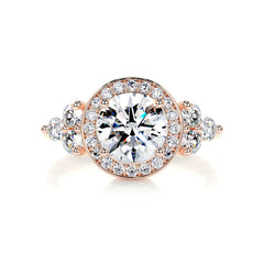 Ivy Moissanite & Diamond Ring -14K Rose Gold