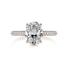 Rebecca Moissanite & Diamond Ring -14K Rose Gold
