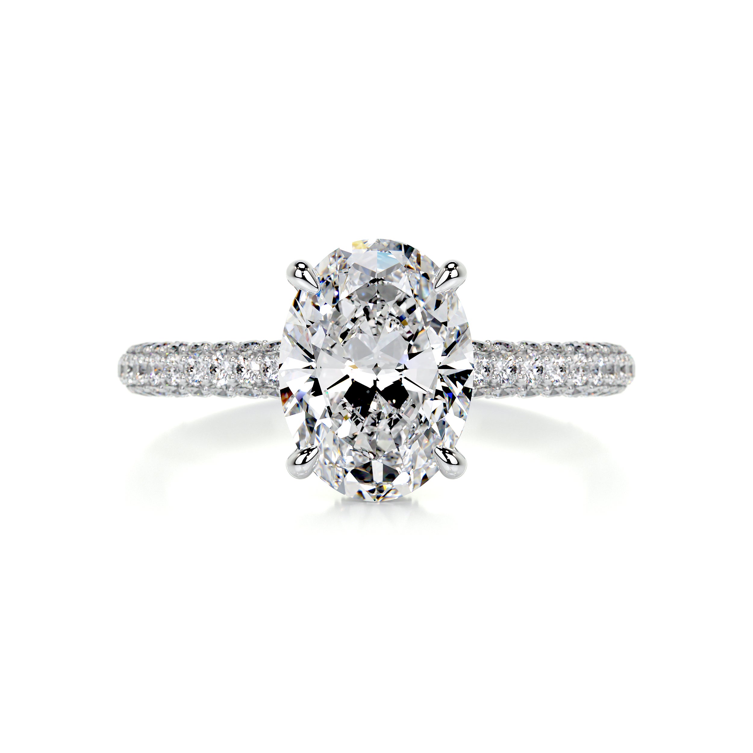 Rebecca Moissanite & Diamonds Ring   (3.5 Carat) -14K White Gold