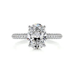 Rebecca Moissanite & Diamond Ring -Platinum