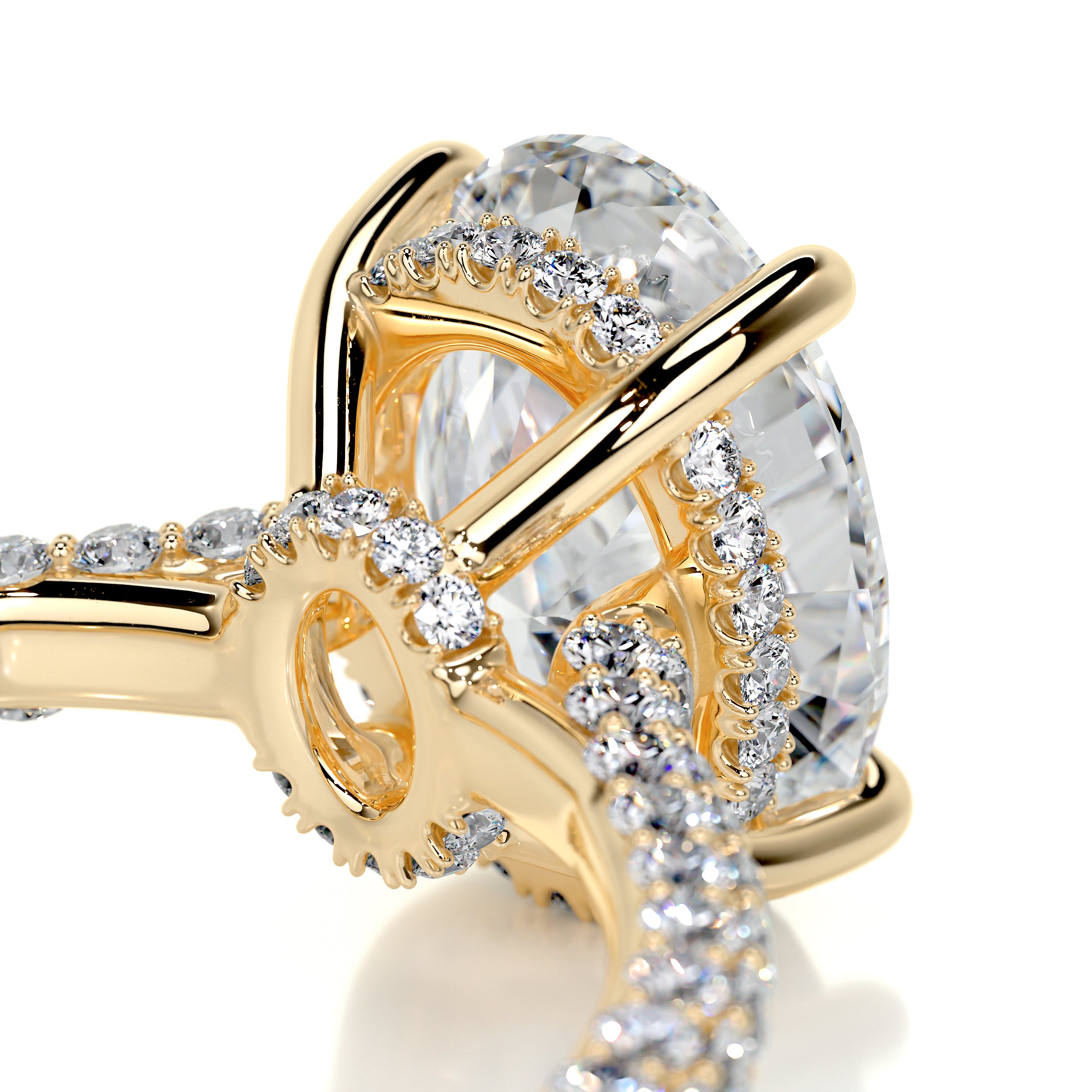 Rebecca Moissanite & Diamonds Ring -18K Yellow Gold