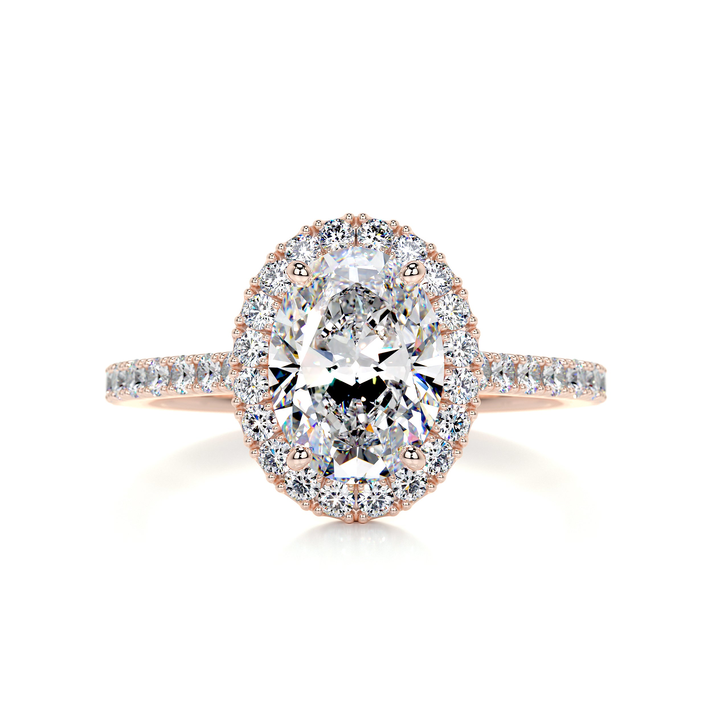 Maria Moissanite & Diamonds Ring   (2.65 Carat) -14K Rose Gold