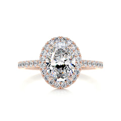 Maria Moissanite & Diamond Ring -14K Rose Gold