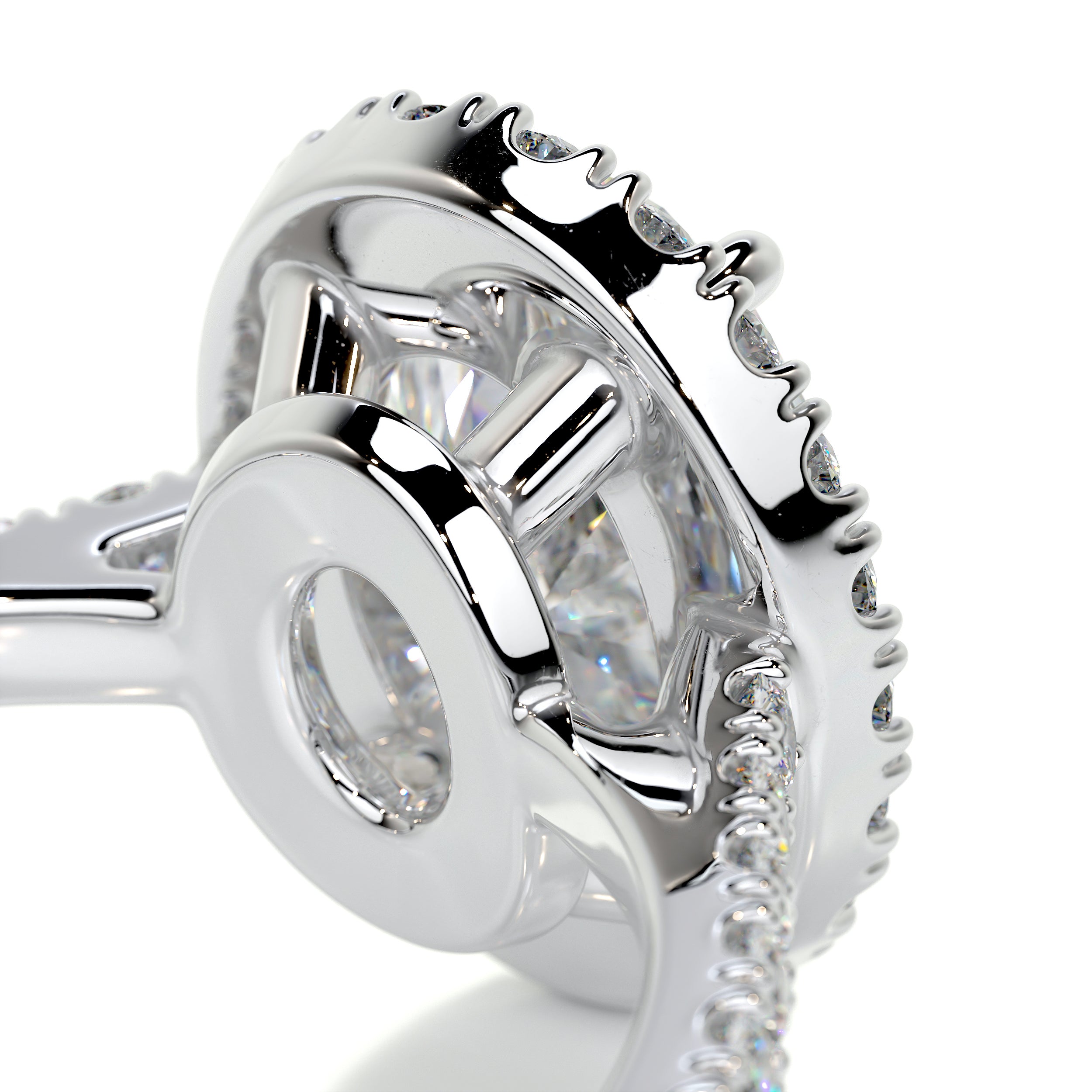 Maria Moissanite & Diamonds Ring   (2.65 Carat) -14K White Gold