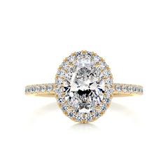 Maria Moissanite & Diamond Ring -18K Yellow Gold