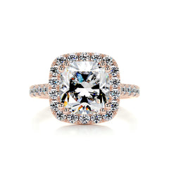Jacqueline Moissanite & Diamond Ring -14K Rose Gold
