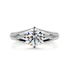 Harlow Moissanite & Diamond Ring -14K White Gold