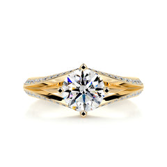 Harlow Moissanite & Diamond Ring -18K Yellow Gold