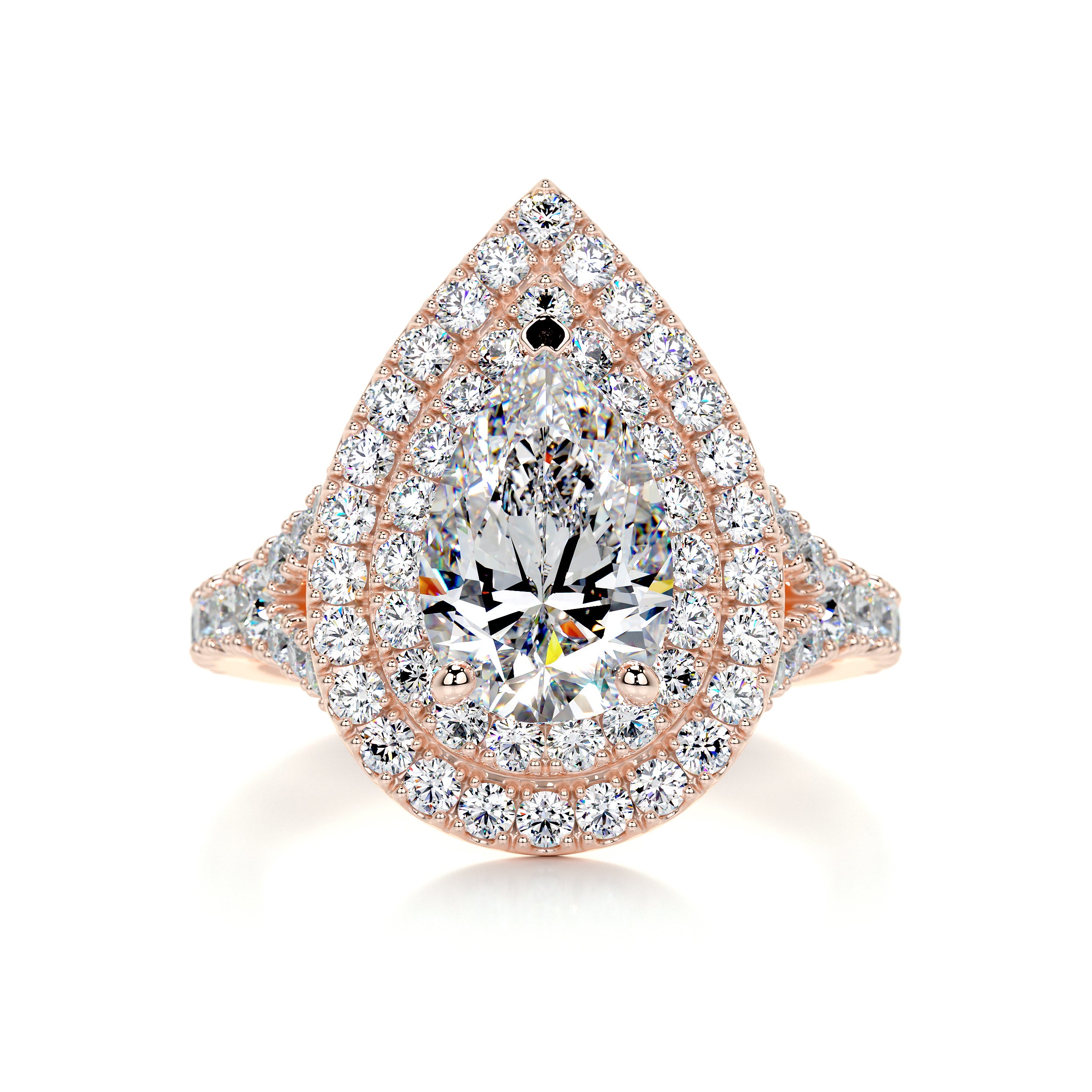 Melanie Moissanite & Diamonds Ring   (2.2 Carat) -14K Rose Gold