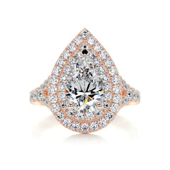 Melanie Moissanite & Diamond Ring -14K Rose Gold