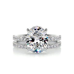 Lucy Moissanite & Diamonds Bridal Set -18K White Gold