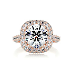 Ava Moissanite & Diamond Ring -14K Rose Gold
