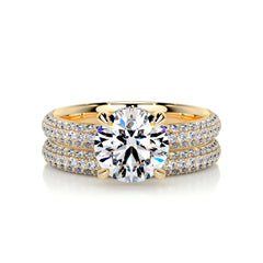 Helena Moissanite & Diamonds Bridal Set -18K Yellow Gold