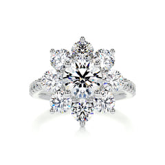 La Fleur Moissanite & Diamond Ring -Platinum