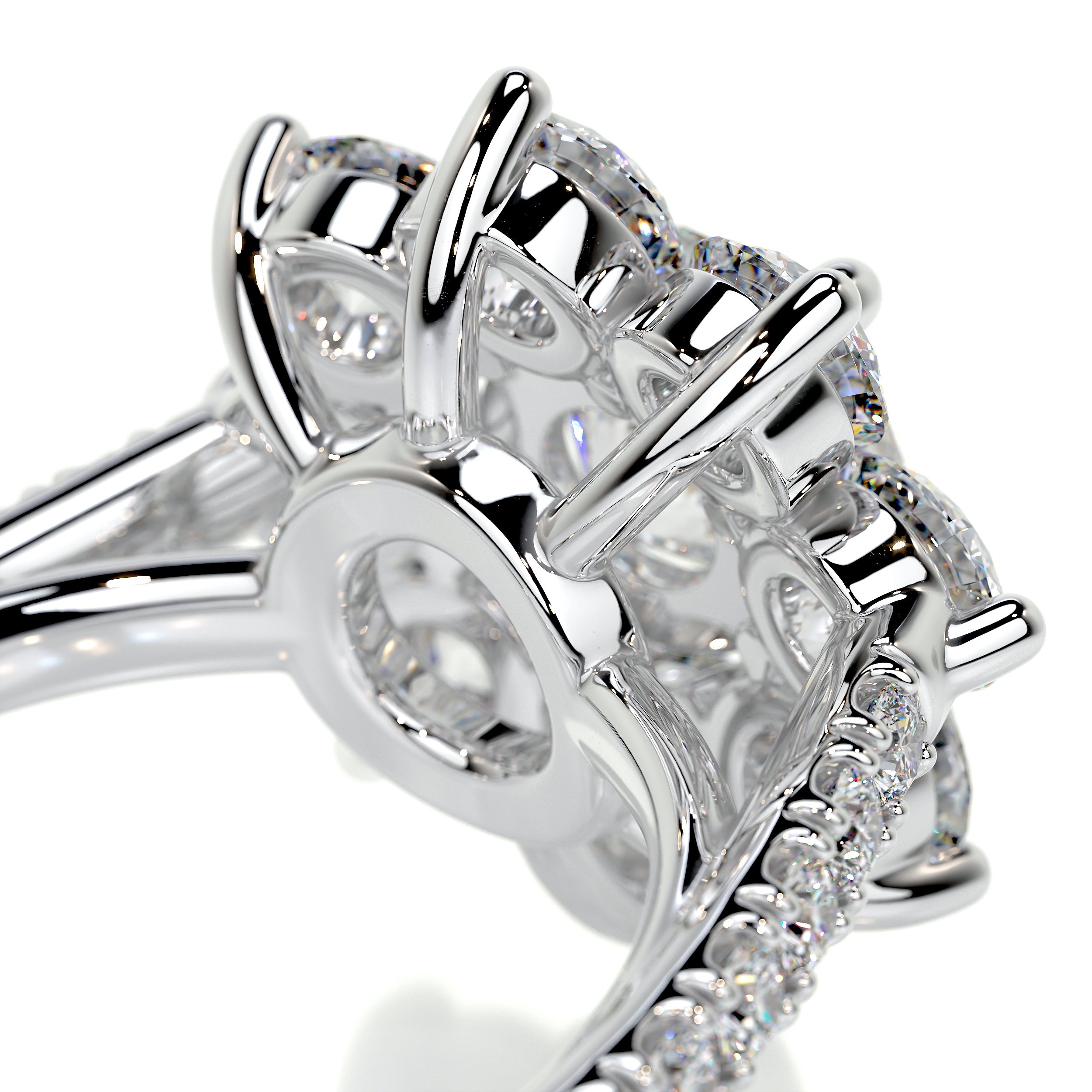 La Fleur Moissanite & Diamonds Ring   (2.5 Carat) -Platinum