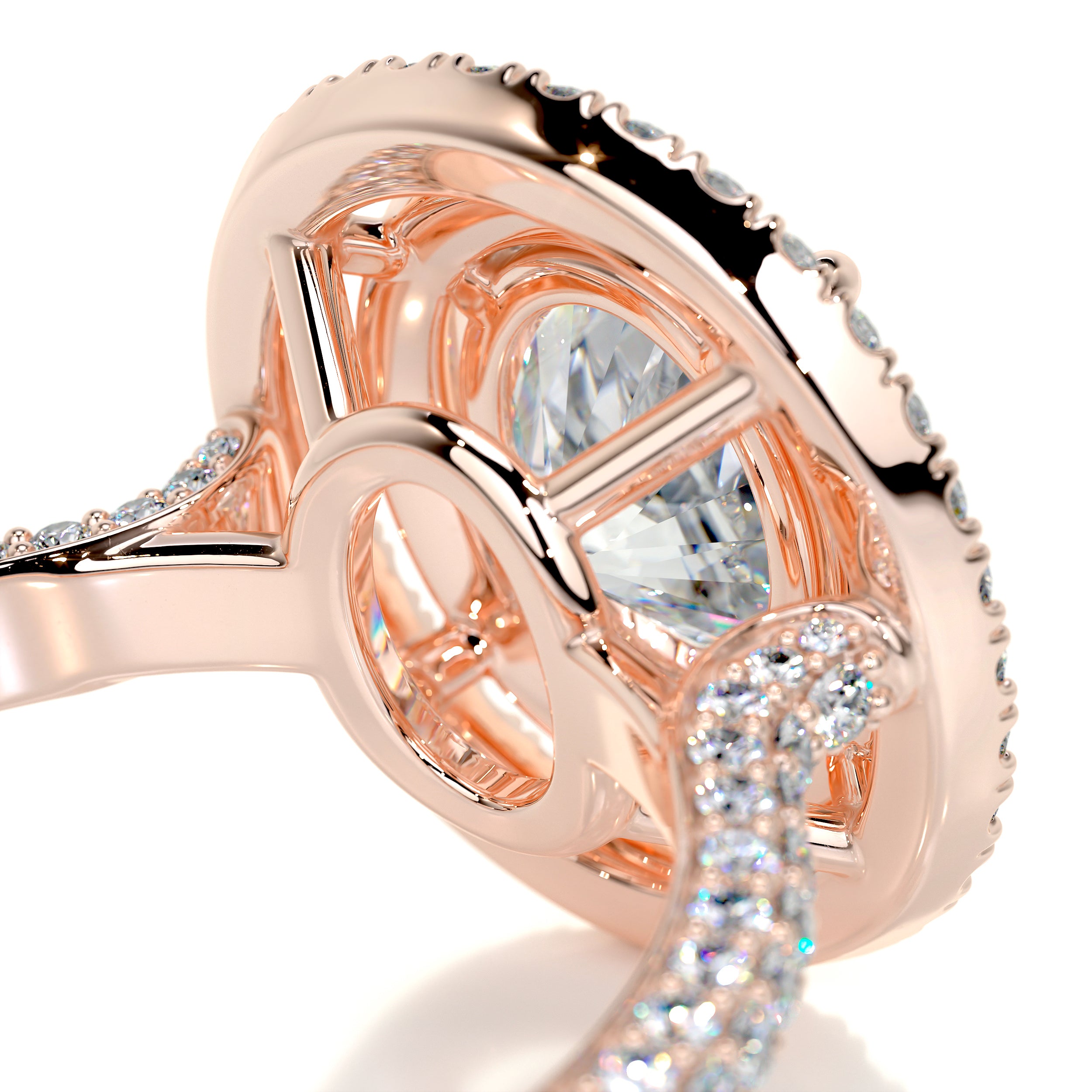 Nora Moissanite & Diamonds Ring -14K Rose Gold