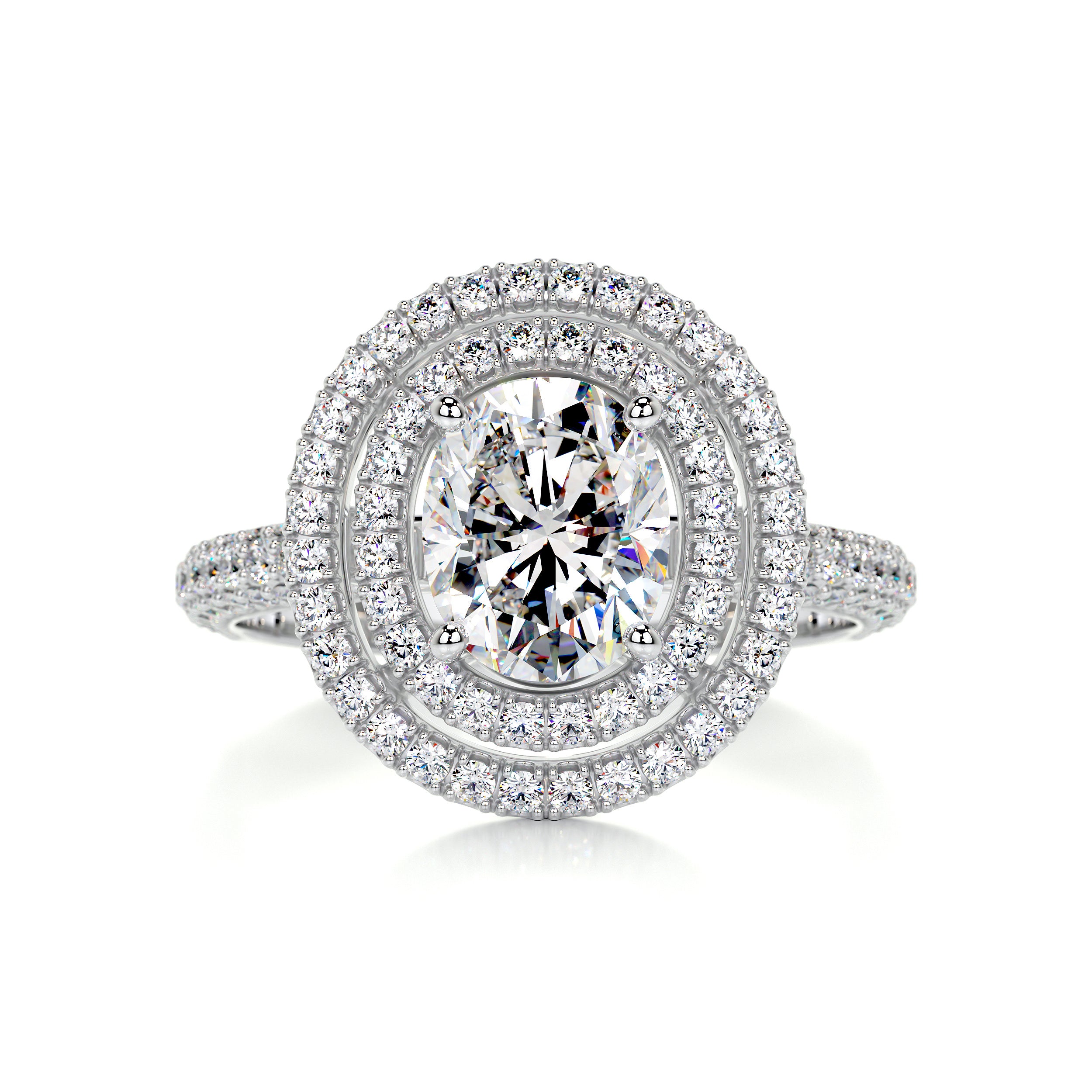 Nora Moissanite & Diamonds Ring -18K White Gold