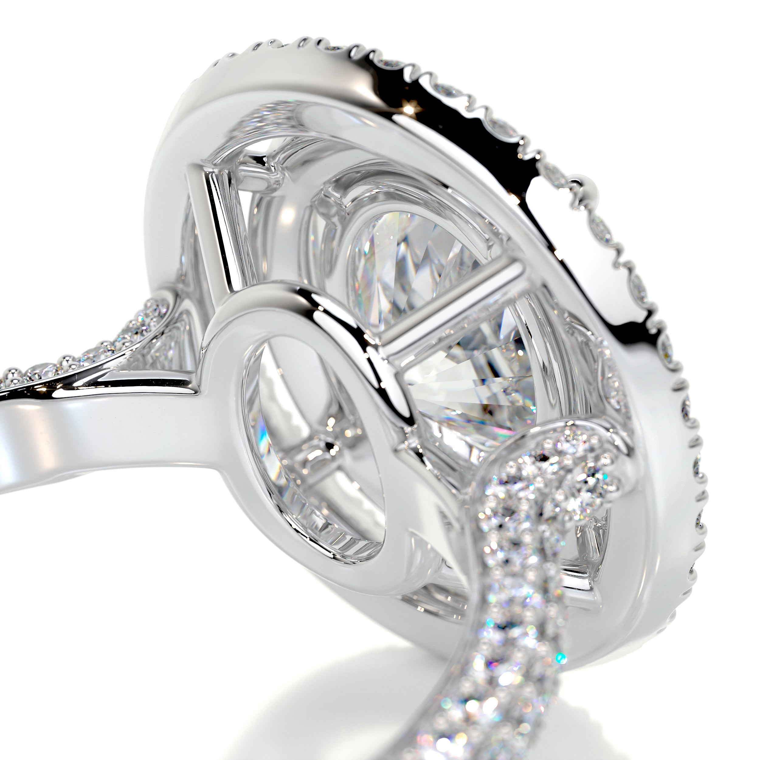 Nora Moissanite & Diamonds Ring   (3.15 Carat) -Platinum