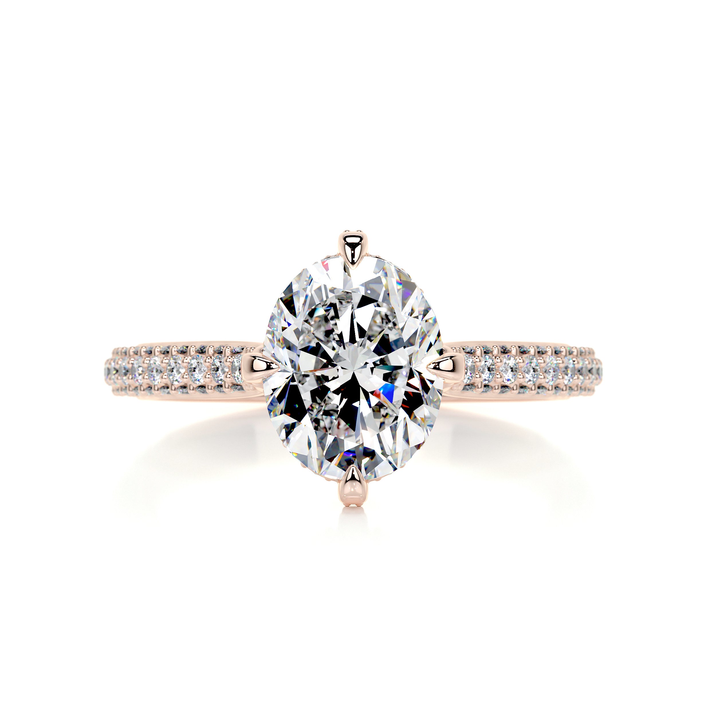 Jocelyn Moissanite & Diamonds Ring   (2.5 Carat) -14K Rose Gold